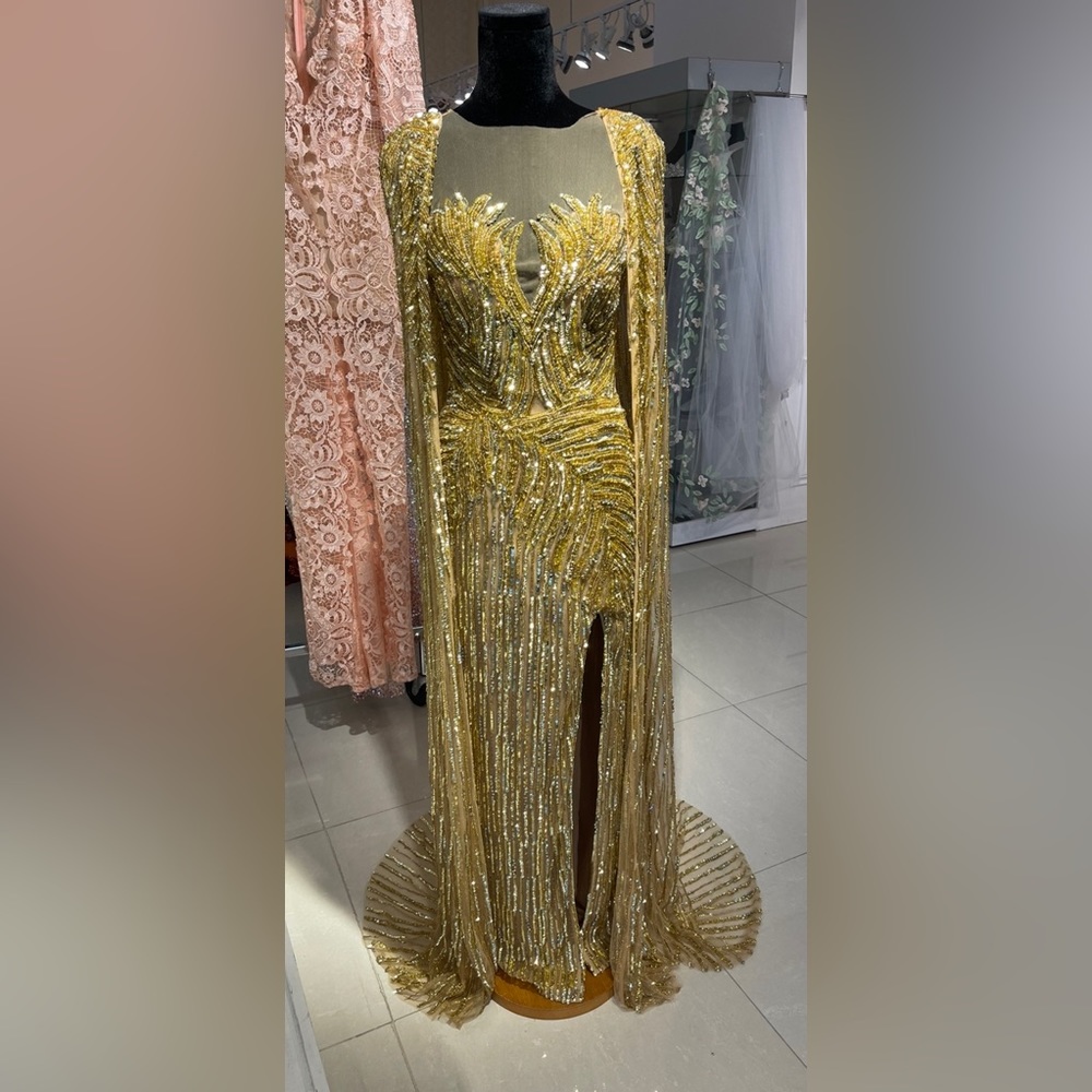 Gold MNM couture dress Fouad Sarkis